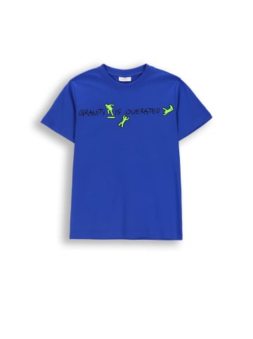 Coccodrillo Baumwoll-T-Shirt mit kurzen Ärmeln in kobaltblau