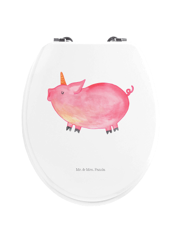 Mr. & Mrs. Panda Toilettendeckel Einhorn Schwein ohne Spruch in Weiß