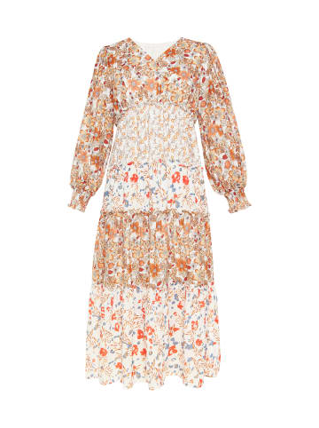 Usha Women Dress in orange multicolor