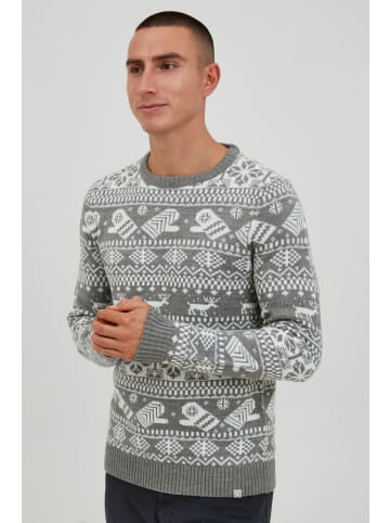 11 Project Norwegerpullover PRUwe 20714170 ME Modischer Strickpullover mit winterlichem Muster in Grau