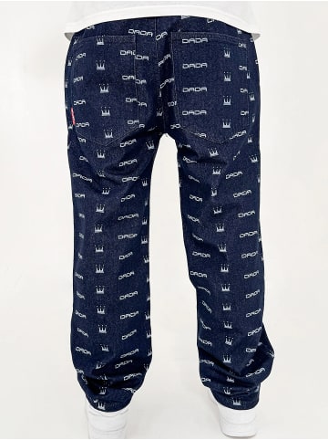 DADA Loose Fit Jeans mit All Over Musterprint in Blau