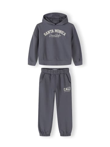 Minoti 2-tlg Langarmshirt & Hose 30FLEECE159 in rauchblau