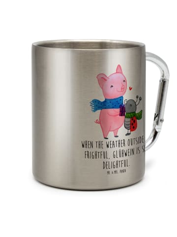 Mr. & Mrs. Panda Haferl Glühschwein Smörle mit Spruch in Silber