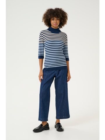 CULTURE Strickpullover CUannemette Feminine in Light Blue/Navy/Whitecap