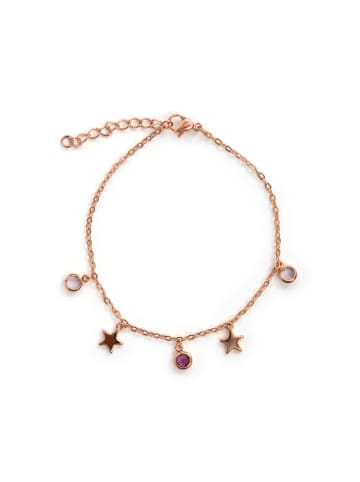 Luxenter bracelet in metal alloy and multicoloured zirconia finished 18k rose gold Sadria