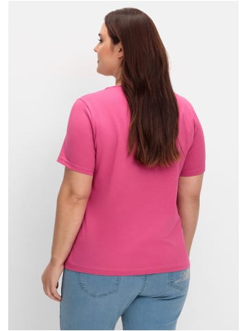 sheego Kurzarmshirt in fuchsia