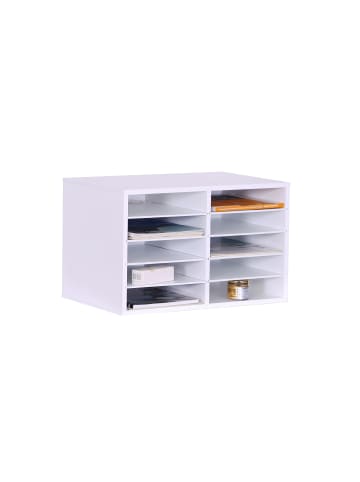 relaxdays Dokumentenablage in Weiß - (B)49 x (H)31 x (T)31 cm