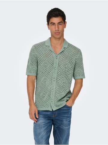 ONLY & SONS Strick-Shirt in Iceberg Green