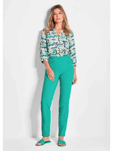 GOLDNER Schlupfhose LOUISA mit Steppnähten in grün