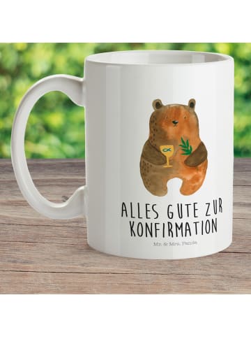 Mr. & Mrs. Panda Plastikbecher Bär Konfirmation mit Spruch in Weiß