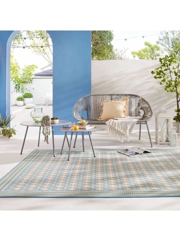 KADIMA DESIGN Outdoor-Teppich in Pastell, geometrisch, pflegeleicht und rutschfest