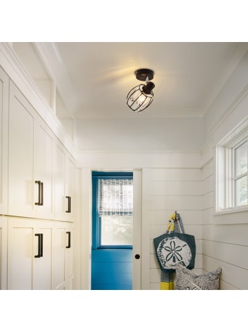 ZMH Deckenleuchte in Schwarz 1-flammige E14 Kristall schwenkbar Deckenstrahler