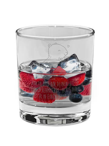 Mr. & Mrs. Panda Blümchentailglas Capybara Wein mit Spruch in Transparent