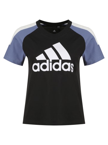 Adidas Sportswear T-Shirt Colorblock in schwarz / weiß