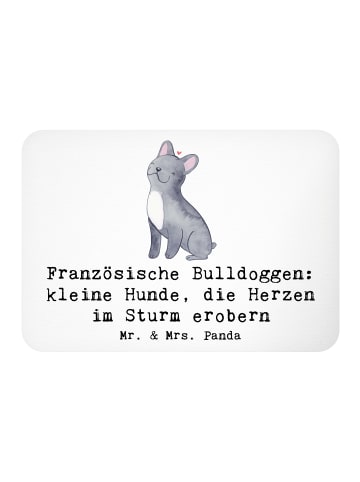 Mr. & Mrs. Panda Magnet Französische Bulldogge mit Spruch in Weiß