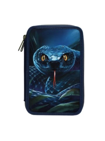 Depesche 2-Fach Federtasche Schlange Adventure World 5,5 x 12 x 19 cm in blau-grün