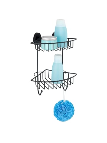 Wenko Duschregal BARI Vacuum-Loc in Schwarz, (B) 22,5 x (H) 29,5 x (L) 16 cm
