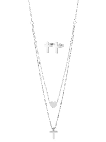 Adeliás Damen Halskette mit Anhänger – aus Edelstahl in silber