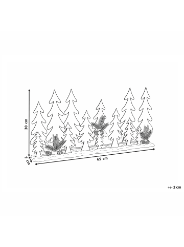 Beliani LED Deko ORIVESI in Braun/Grün - (W) 65 x (H) 30 x (L) 7 cm