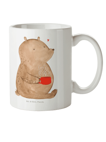 Mr. & Mrs. Panda Plastikbecher Bär Kaffee ohne Spruch in Weiß