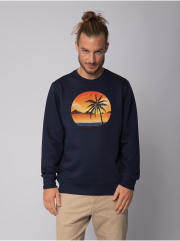 wat? Apparel Sweatshirt Sunset on palm beach in Dunkelblau