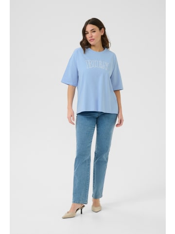 Kaffe T-Shirt kurzarm KAharries Oversize fit in Vista Blue W. Chalk Embroidery
