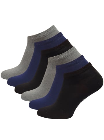 Vincent Creation® Sneaker Socken "Bambus " 6 Paar in schwarz/grau/marineblau