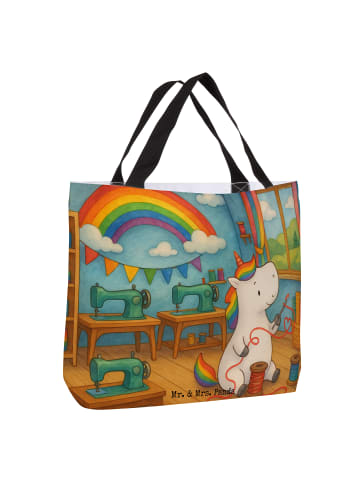 Mr. & Mrs. Panda Tote Bag Einhorn Näherin Design ohne Spruch in Weiß
