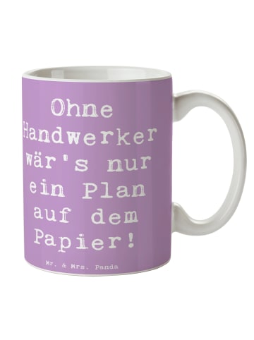 Mr. & Mrs. Panda Kaffeebecher Spruch Handwerker Lebensart mit Sp... in Lavendeltraum