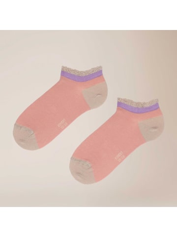 Kunert Sneakersocken Elegant Essential edler Glanz in coral