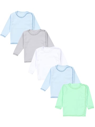 TupTam Unisex Baby Wickelshirt Langarm 5er Pack in blau/grün