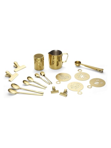 Echtwerk 23 tlg. Set Kaffeezuberhör-Set "Barista Art" 350 ml in Gold