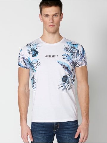 KOROSHI Kurzarm T-Shirt in weiß