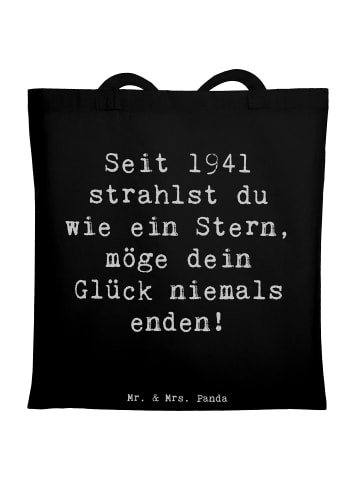 Mr. & Mrs. Panda Jutebeutel Spruch 1941 Geburtstag Stern mit Spruch in Schwarz