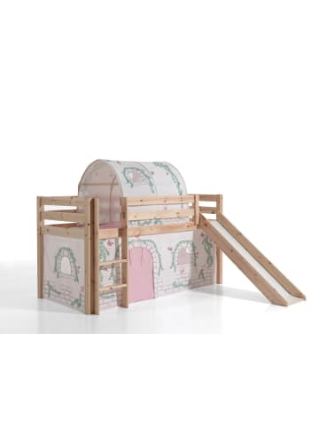 58 aufm Kessel KINDERBETT mit Rutsche Karolina Massivholz Natur Textilset Burg 2