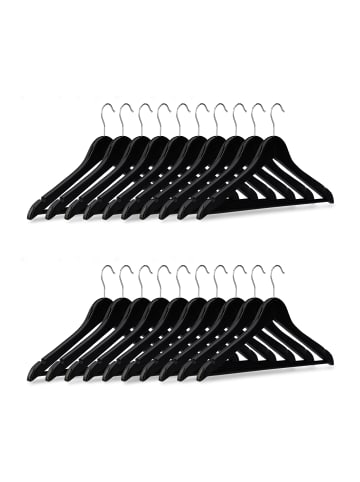 relaxdays 80x Kleiderbügel in Schwarz