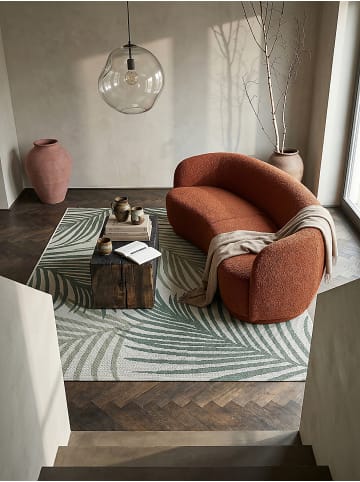 KADIMA DESIGN Flachwebteppich Palmblätter flachgewebt pflegeleicht Wohnzimmer Flur in Grün