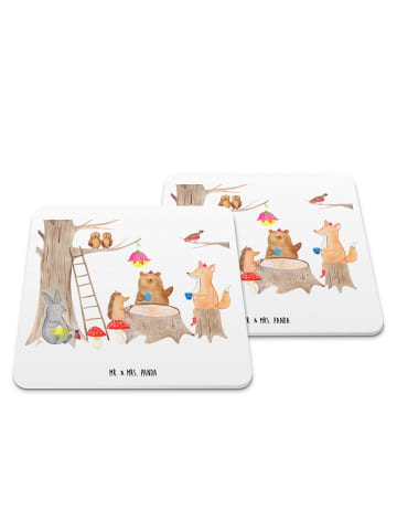 Mr. & Mrs. Panda Tischuntersetzer Waldtiere Picknick ohne Spruch in Weiß