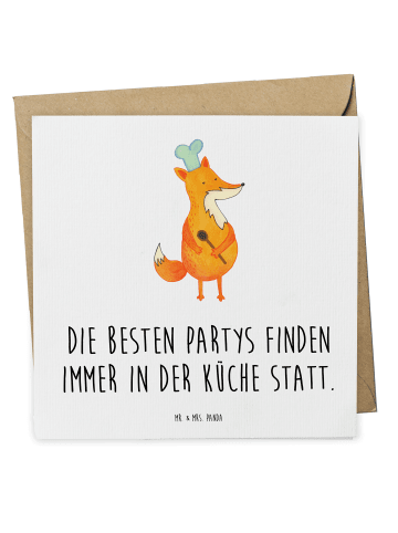 Mr. & Mrs. Panda Deluxe Karte Fuchs Koch mit Spruch in Weiß