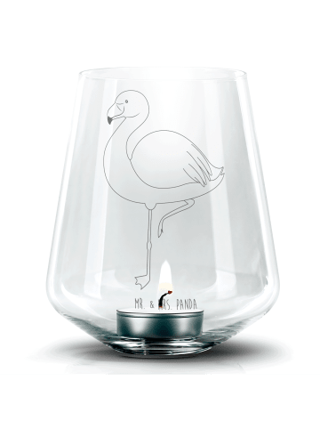 Mr. & Mrs. Panda Windlicht Flamingo Classic ohne Spruch in Transparent