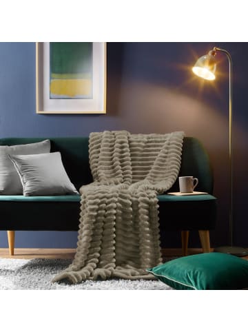 Erwin Müller Fleece, Microfaser Wohndecke Aosta in taupe