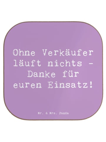 Mr. & Mrs. Panda Bierdeckel Spruch Verkäufer Helden mit Spruch in Lavendeltraum