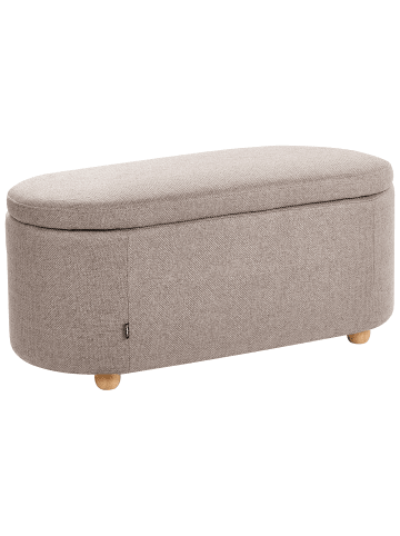 Beliani Pouf HAYWARD in Beige/Braun - (W) 98 x (H) 44 x (L) 44 cm