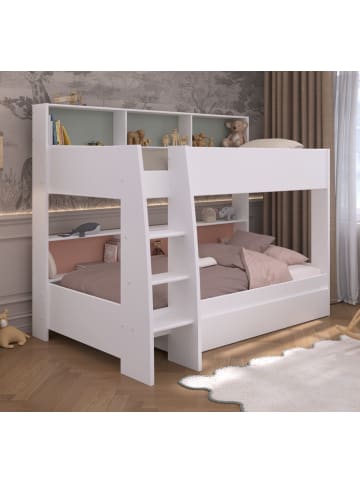 Parisot Etagenbett weiß, Kinder Hochbett 90 x 200 cm