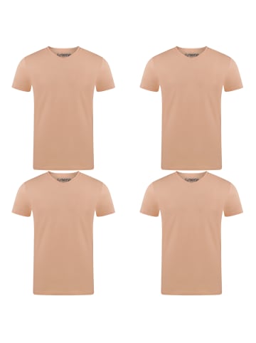 riverso  T-Shirt RIVAaron V-Neck 4er Pack in Orange