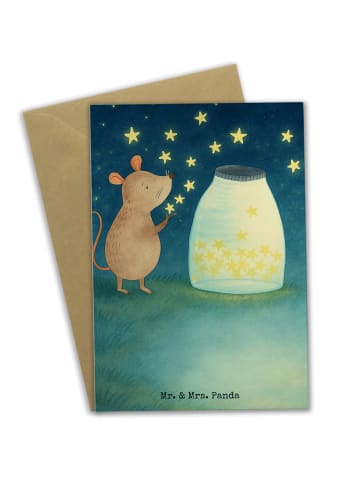 Mr. & Mrs. Panda Beileidskarte Maus Sterne Design ohne Spruch in Weiß