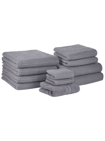 Beliani 11er-Set Handtuch AREORA in Grau