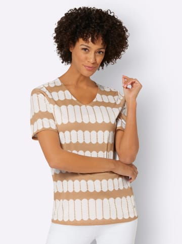 WITT WEIDEN Shirt in camel-ecru-bedruckt