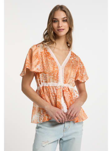 IZIA Damen Bluse in Orange Weiss