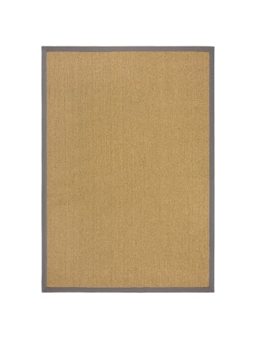 KADIMA DESIGN Outdoor Teppich Sisal Bordüre, Balkon schmutzabweisend in Natur-Grau